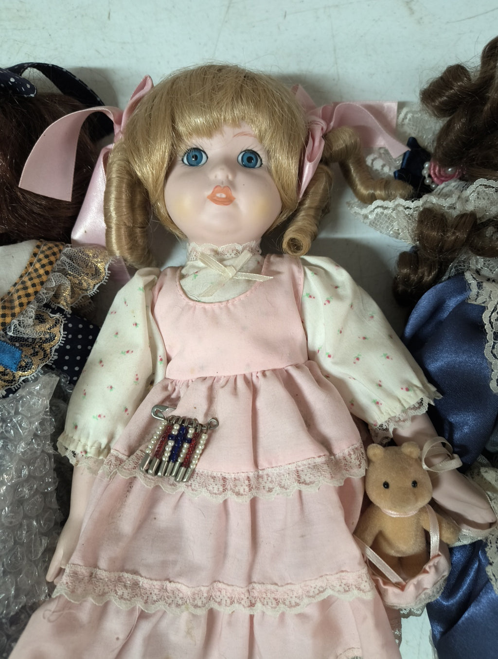 VINTAGE Lot of 4 Porcelain Dolls, Pre-Owned