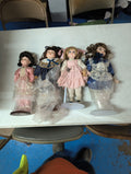VINTAGE Lot of 4 Porcelain Dolls, Pre-Owned